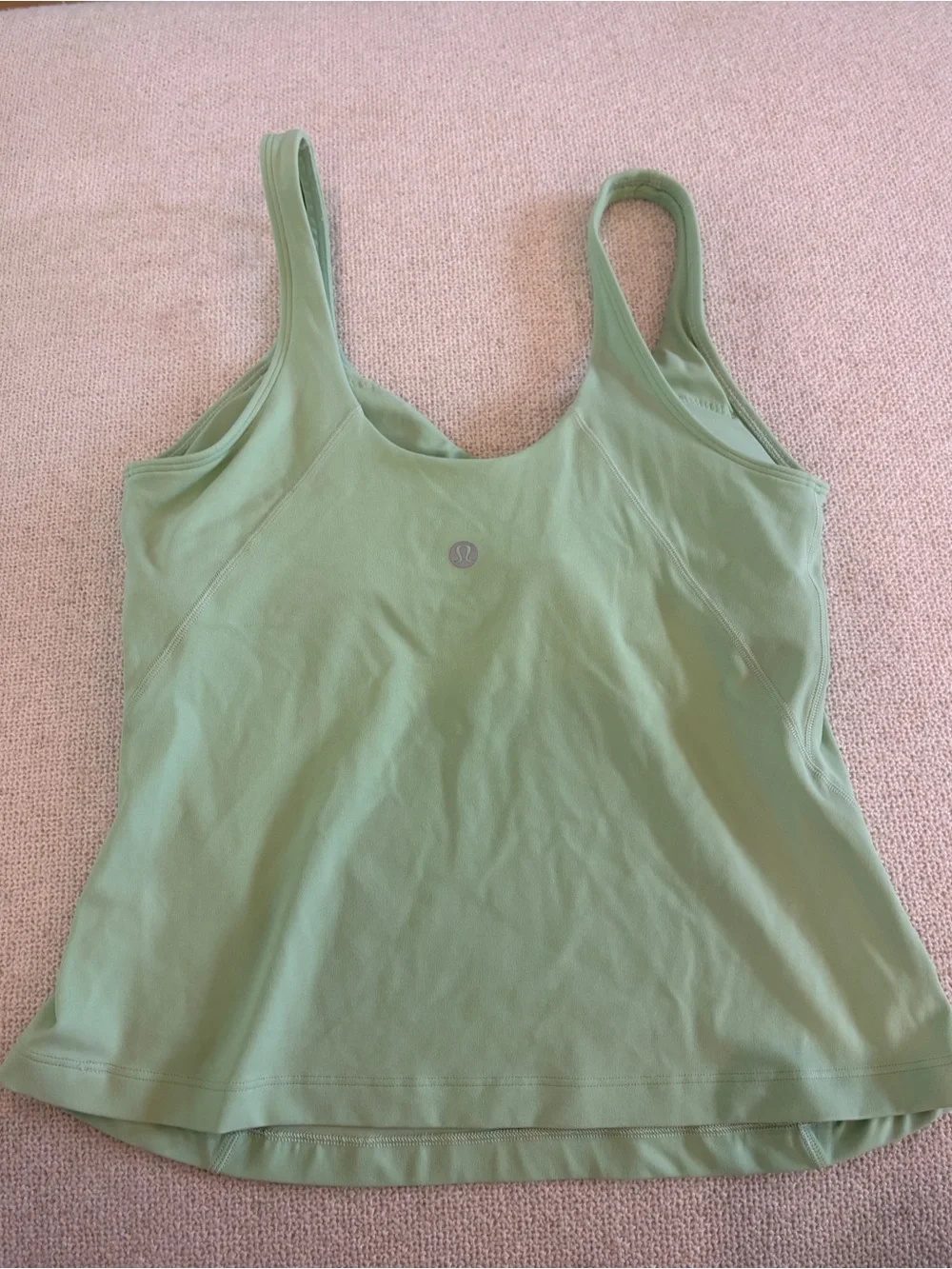 lululemon athletica Light Green V-Neck Tank Top